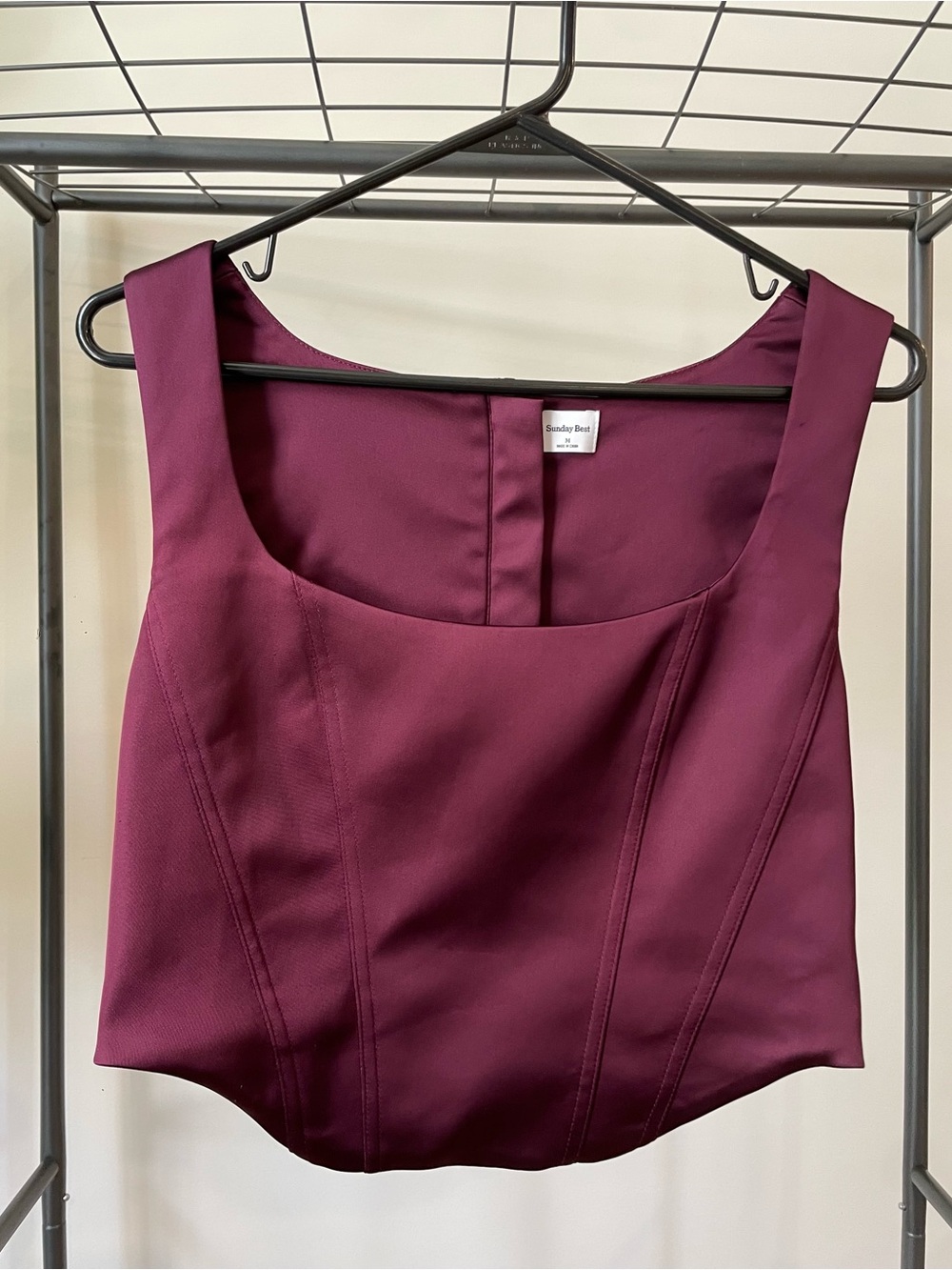 Aritzia Square-Neck Satin Corset Top by Sunday Best